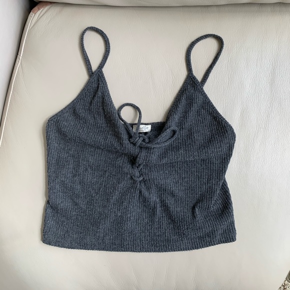 PacSun Tops - PACSUN: Gray, criss cross, crop tank. Size: S